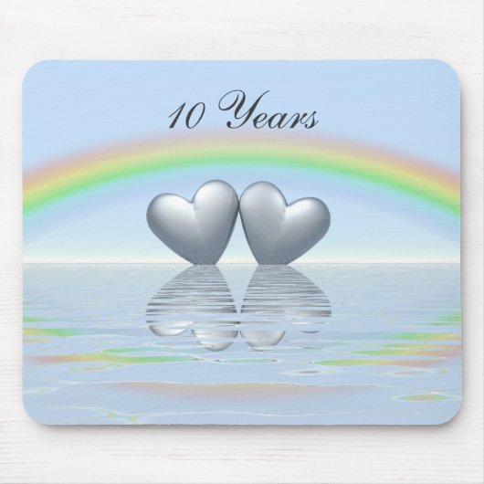 Tapis De Souris 10e anniversaire Tin Hearts (Devant)