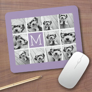 Tapis De Souris 11 Grille de Collage de Photos avec Monogramme