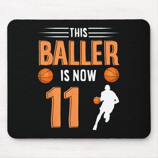 Tapis De Souris 11e Anniversaire Basketball - Ce Baller Est Mainte (Devant)