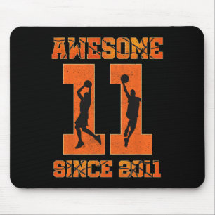 Tapis De Souris 11e anniversaire Boy Basketball stupéfiant depuis 