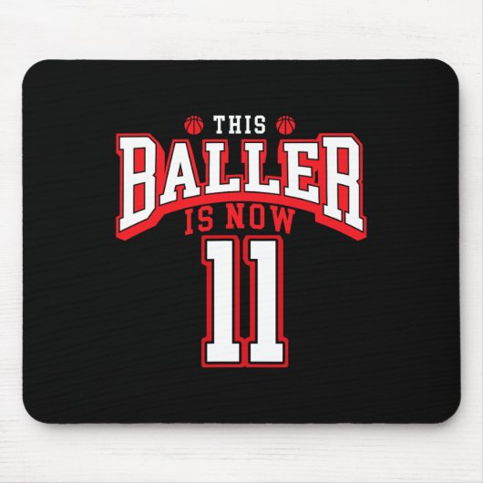 Tapis De Souris 11e anniversaire Bysketbyll Lover 11 ans Anniversa (Devant)