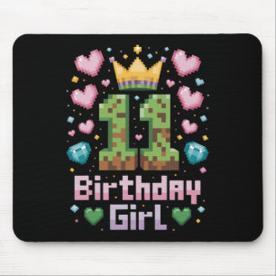 Tapis De Souris 11e anniversaire fille chemise jeu Pixel Party 11 
