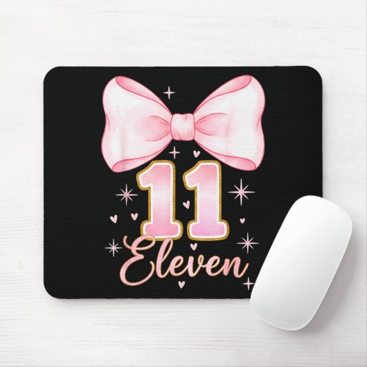 Tapis De Souris 11th Birthday Girl Coquette Bow Its My Eleven Birt (Avec souris)