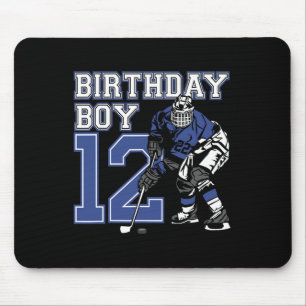 Tapis De Souris 12 ans de hockey sur glace Thème Anniversaire 12e