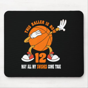 Tapis De Souris 12 ans Joyeux 12e anniversaire Basketball 12e Bi