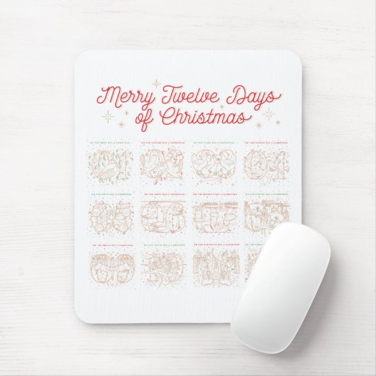 Tapis De Souris 12 Jours de Noël Mousepad (Avec souris)