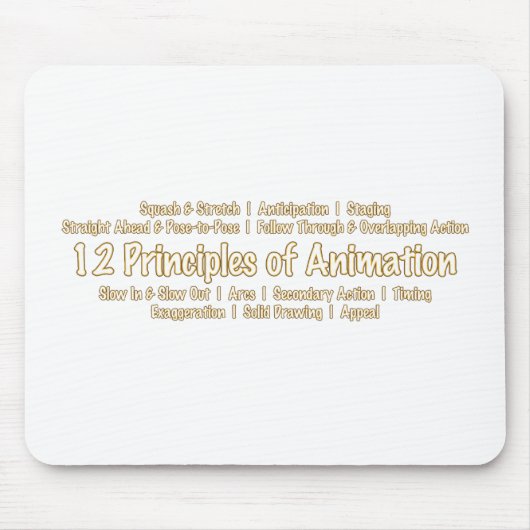 Tapis De Souris 12 principes d'animation pour la conception (Devant)