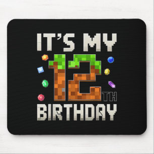 Tapis De Souris 12e anniversaire 12 ans Anniversaire Garçon Gamer 