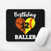 Tapis De Souris 12e anniversaire Baller Amusant 12 ans Softball Ba (Avec souris)