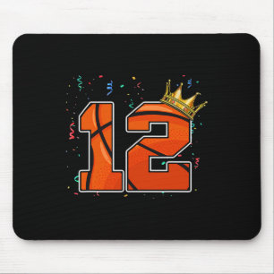 Tapis De Souris 12e anniversaire Basketball grand nombre 12 ans Bo