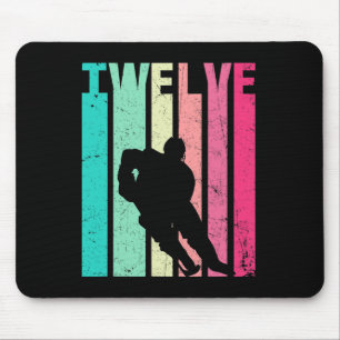 Tapis De Souris 12e anniversaire Retro Hockey Amateurs 12 ans Bir