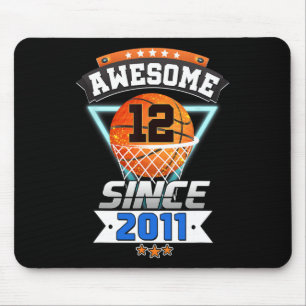 Tapis De Souris 12ème Anniversaire Joueur de Basketball Awesome de