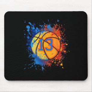 Tapis De Souris 13 Ans 13e Anniversaire Basketball Cadeau Pour Gar