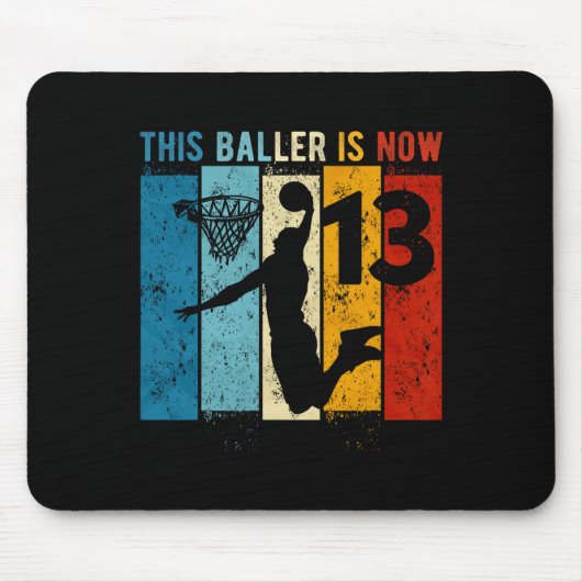 Tapis De Souris 13 ans Basketball 13e anniversaire garçon (Devant)