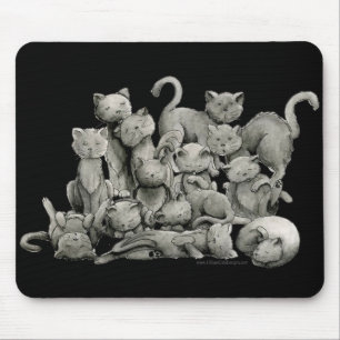 Tapis De Souris 13 chats noirs chanceux Mousepad