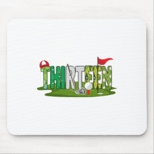 Tapis De Souris 13e Anniversaire Golf Thème 13 ans Enfants Sport P