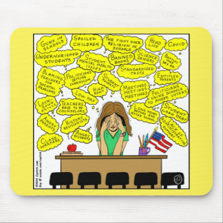 Tapis De Souris 1409 Stress De L'Enseignant Et Cartoon Inquiète