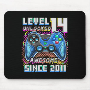 Tapis De Souris 14e anniversaire garçon niveau 14 joueur 14 ans je