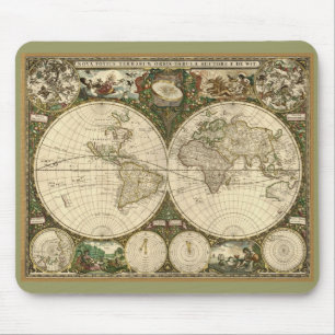 Tapis De Souris 1660 Frederick de Wit Ancien Monde Carte Mousepad