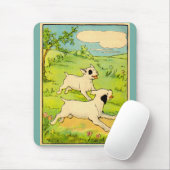 Tapis De Souris 1914 deux chiens en course (Avec souris)