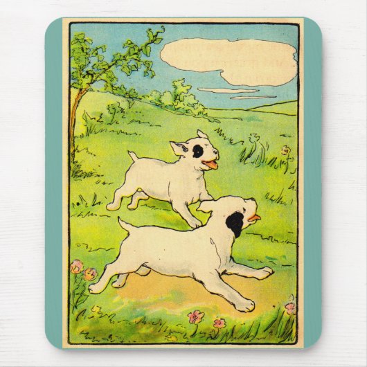 Tapis De Souris 1914 deux chiens en course (Devant)