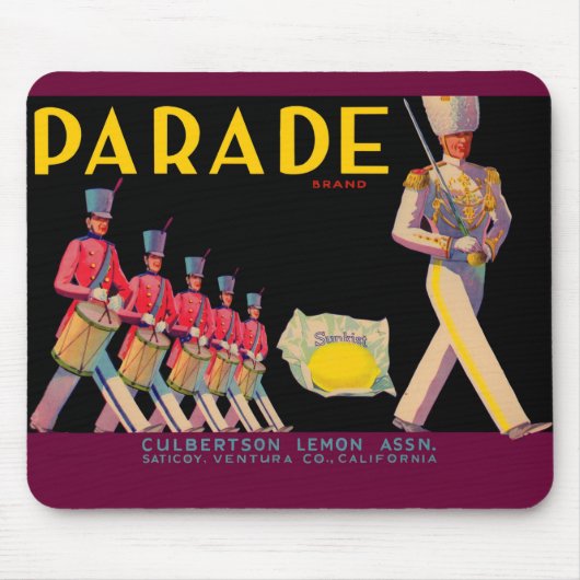 Tapis De Souris 1930 Parade citron crate étiquette (Devant)