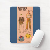 Tapis De Souris 1930 Sister's Cut Out belle poupée en papier homme (Avec souris)