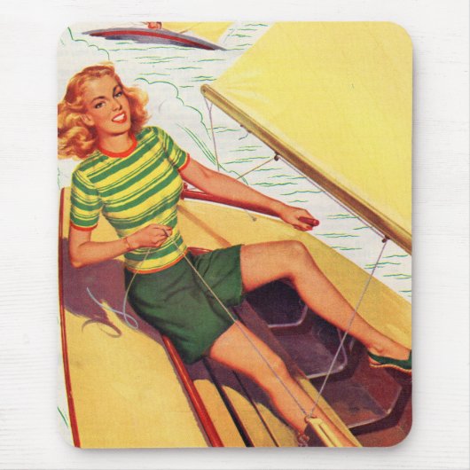 Tapis De Souris 1940 jolie dame sur un bateau (Devant)