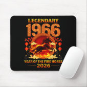 Tapis De Souris 1966 Année du Cheval de Feu 60e Anniversaire Chino (Avec souris)