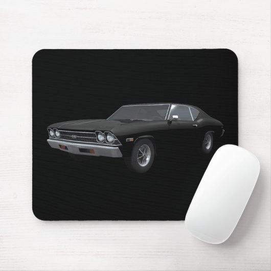 Tapis De Souris 1969 Chevelle SS : Finition noire : Mousepad (Avec souris)