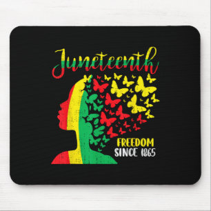 Tapis De Souris 19 juin Liberté des papillons de la femme noire