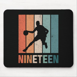 Tapis De Souris 19e anniversaire Retro Amateurs de basket-ball 19