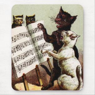 Tapis De Souris 19e C. Chats chanteurs