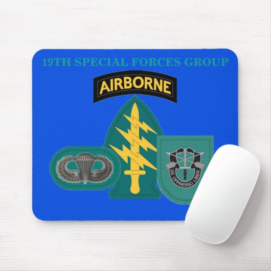 TAPIS DE SOURIS 19E GROUPE DES FORCES SPÉCIALES MOUSEPAD (Avec souris)