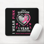 Tapis De Souris 1 an Cancer Libre Maman Pink Sensibilisation Danse (Avec souris)