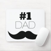 Tapis De Souris #1 Papa Mustache noire - Numéro Un (Avec souris)