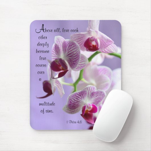 Tapis De Souris 1 Pierre 4:8 Orchidées Souris (Avec souris)