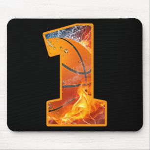 Tapis De Souris 1er Anniversaire Party Basketball Imprimer Numéro 
