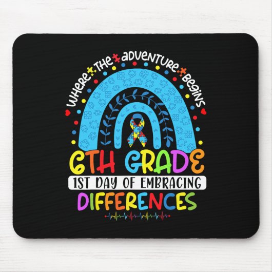 Tapis De Souris 1er jour d'acceptation des différences 6e année Au (Devant)