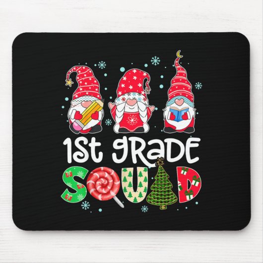 Tapis De Souris 1st Grade Squad Gnome Teacher Christmas Ne Buffalo (Devant)