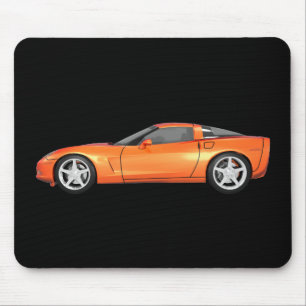 Tapis De Souris 2008 Corvette : Voiture de sport : Fin orange :