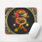 Tapis De Souris [200] Dragons rouges et jaune (Avec souris)