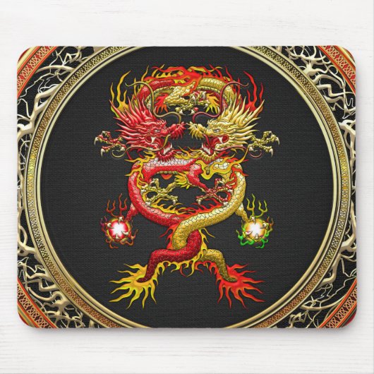 Tapis De Souris [200] Dragons rouges et jaune (Devant)
