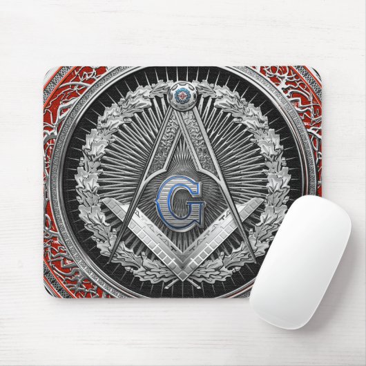 Tapis De Souris [200] Master Mason - Silver Square & Compass (Avec souris)