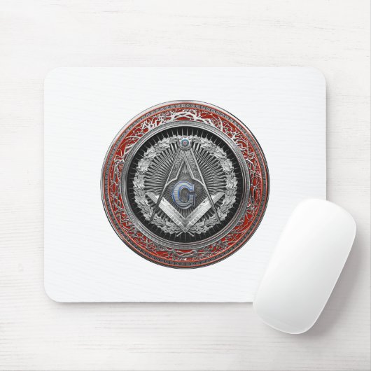 Tapis De Souris [200] Master Mason - Silver Square & Compass (Avec souris)