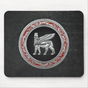 Tapis De Souris [200] Taureau à ailes par Babylonien [argent] [3D]