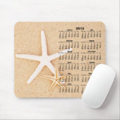 Tapis De Souris 2012 calendrier - étoiles de mer Mousepad (Avec souris)