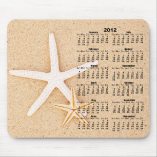 Tapis De Souris 2012 calendrier - étoiles de mer Mousepad