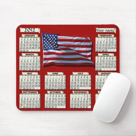 Tapis De Souris 2012 calendrier Mousepad (Avec souris)
