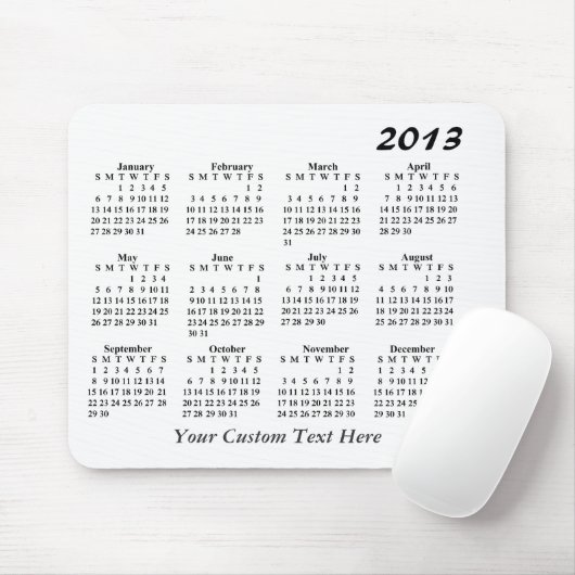 Tapis De Souris 2013 calendrier Mousepad (Avec souris)
